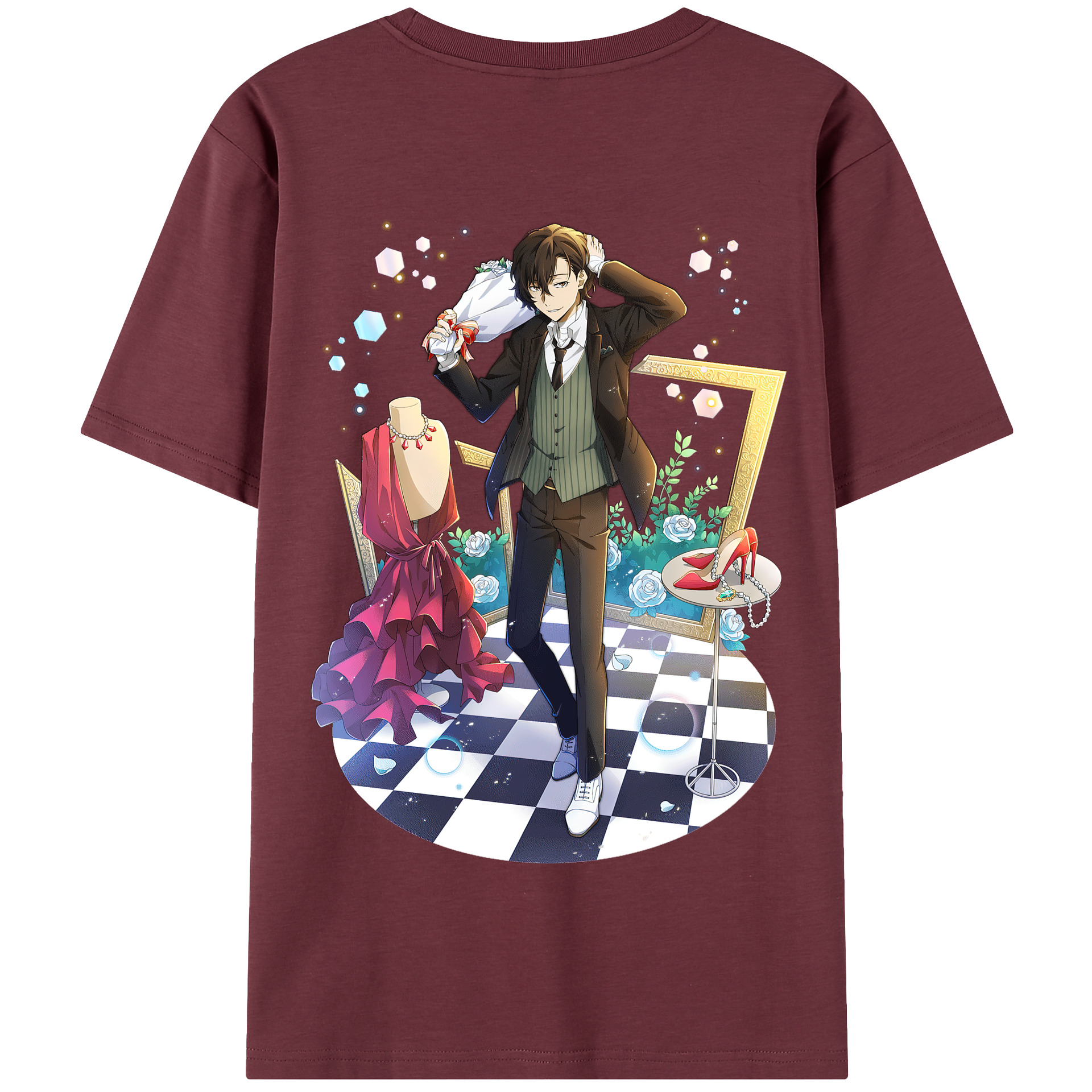 （画像用） 文豪ストレイドッグス Bungo Stray Dogs 綿100％半袖Tシャツ（背面プリント）